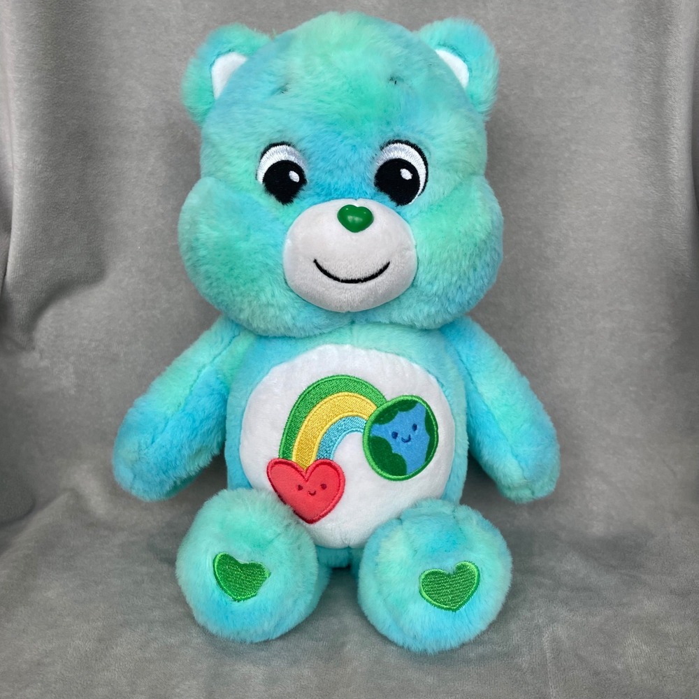 Care Bears Togetherness Bear Plush Stuffed Animal Rainbow‎ Earth Heart